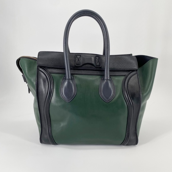 Celine Phantom Tricolor Luggage Tote Medium Green Black Grey Phoebe Philo - Picture 4 of 16